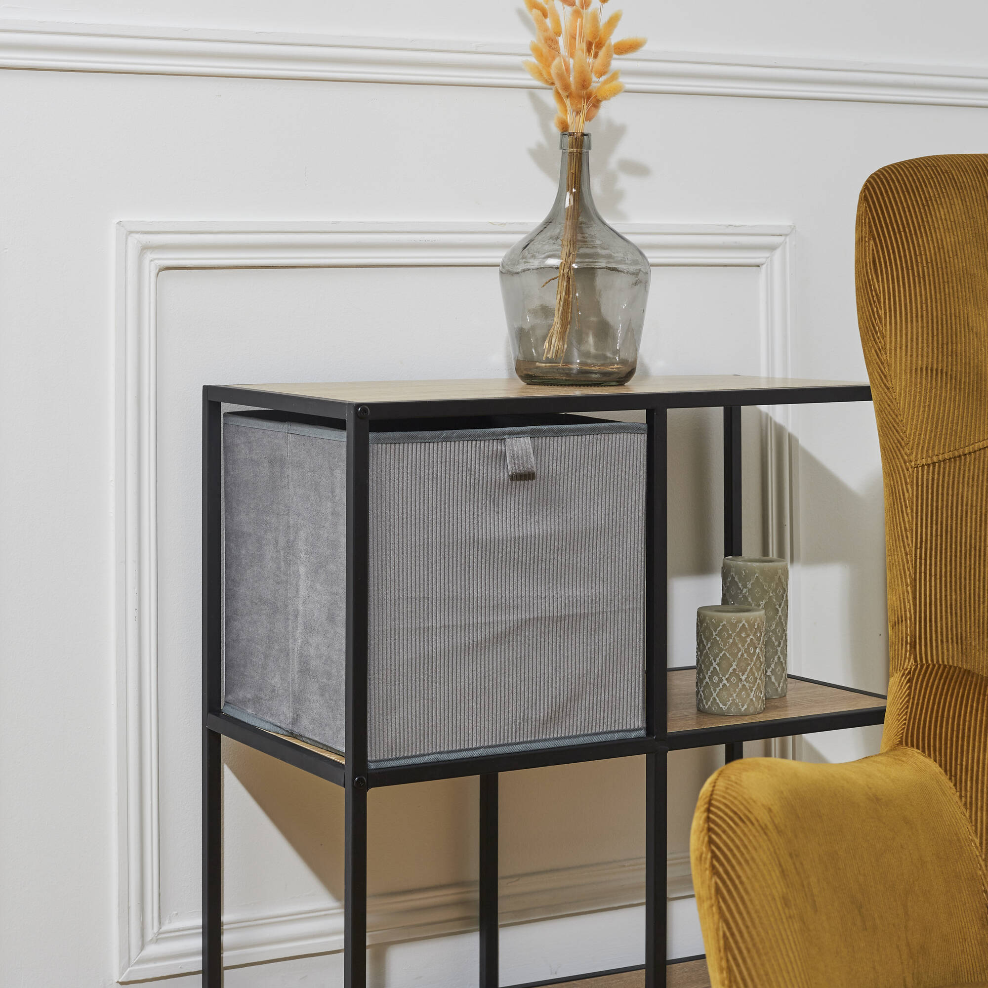 Cube de rangement pliable, velours