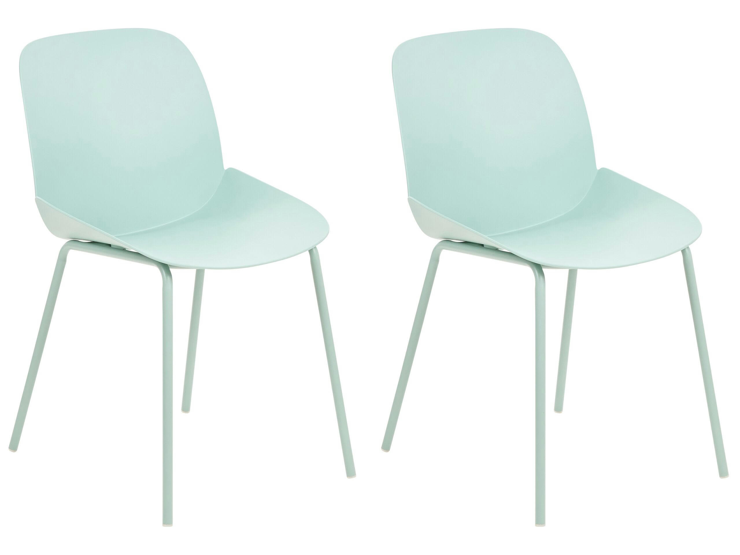 MILACA - Lot de 2 chaises de salle à manger vert menthe
