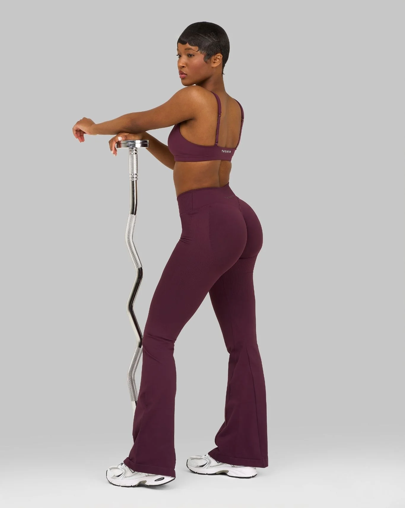 Elevate™ Sculpting Mid V-Waist Scrunch Flare | Winter Plum