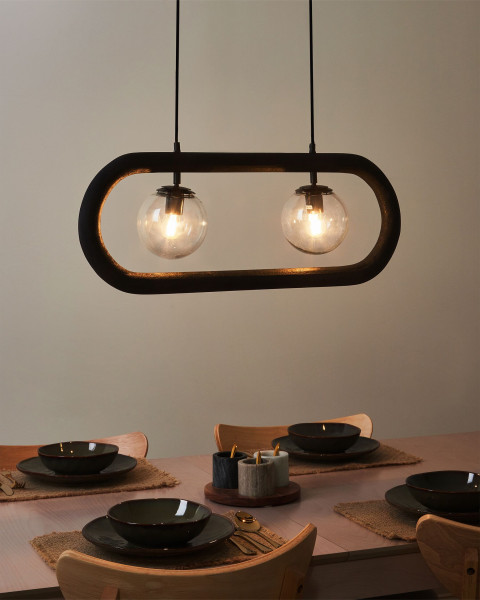 Lampa wisząca sufitowa ręcznie robiona czarna