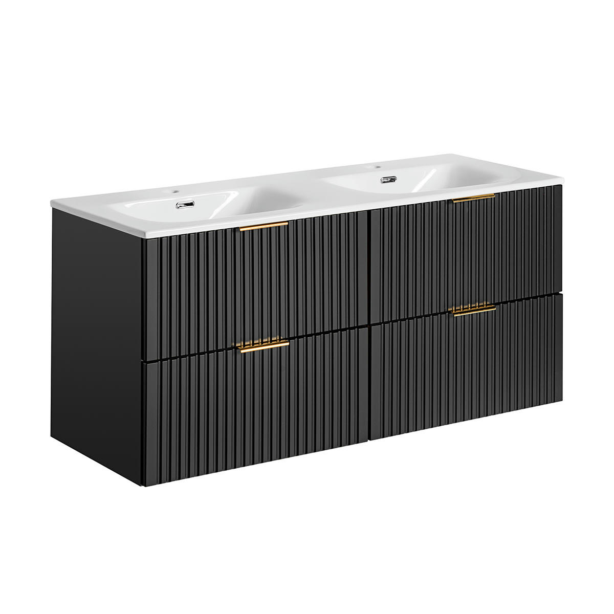 - Meuble double vasque encastrée 120cm noir