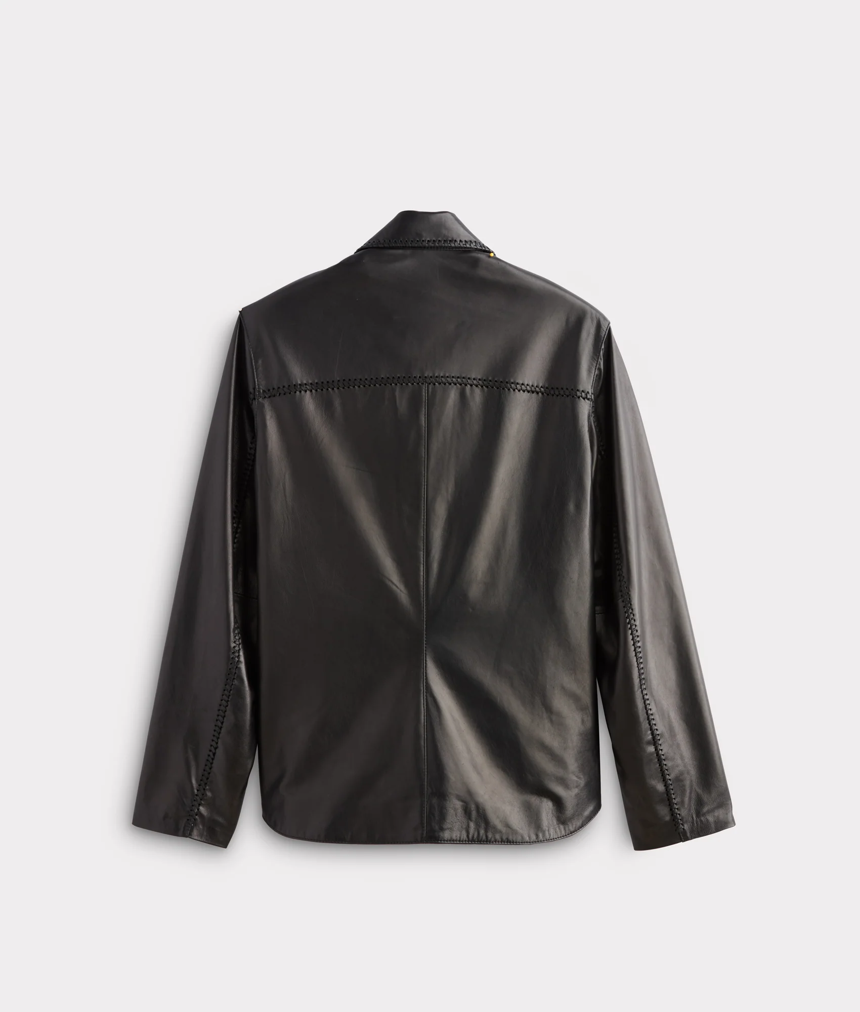 Clint Leather Shacket - Black