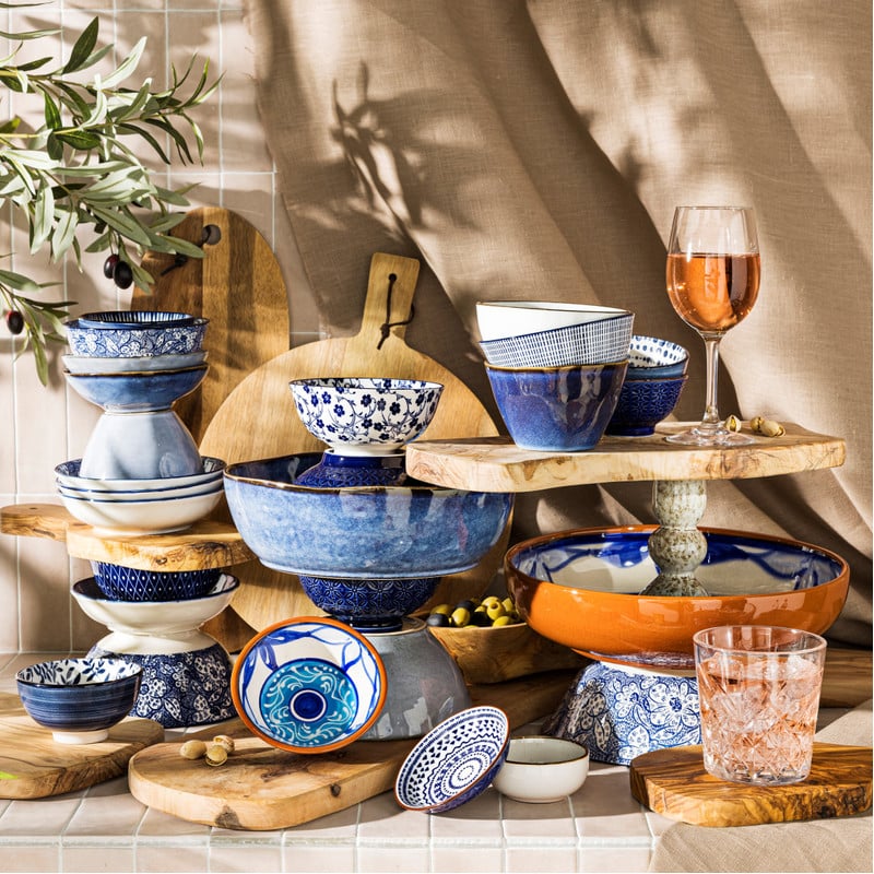 Schaal Toscane - lichtblauw - &Oslash;17 cm