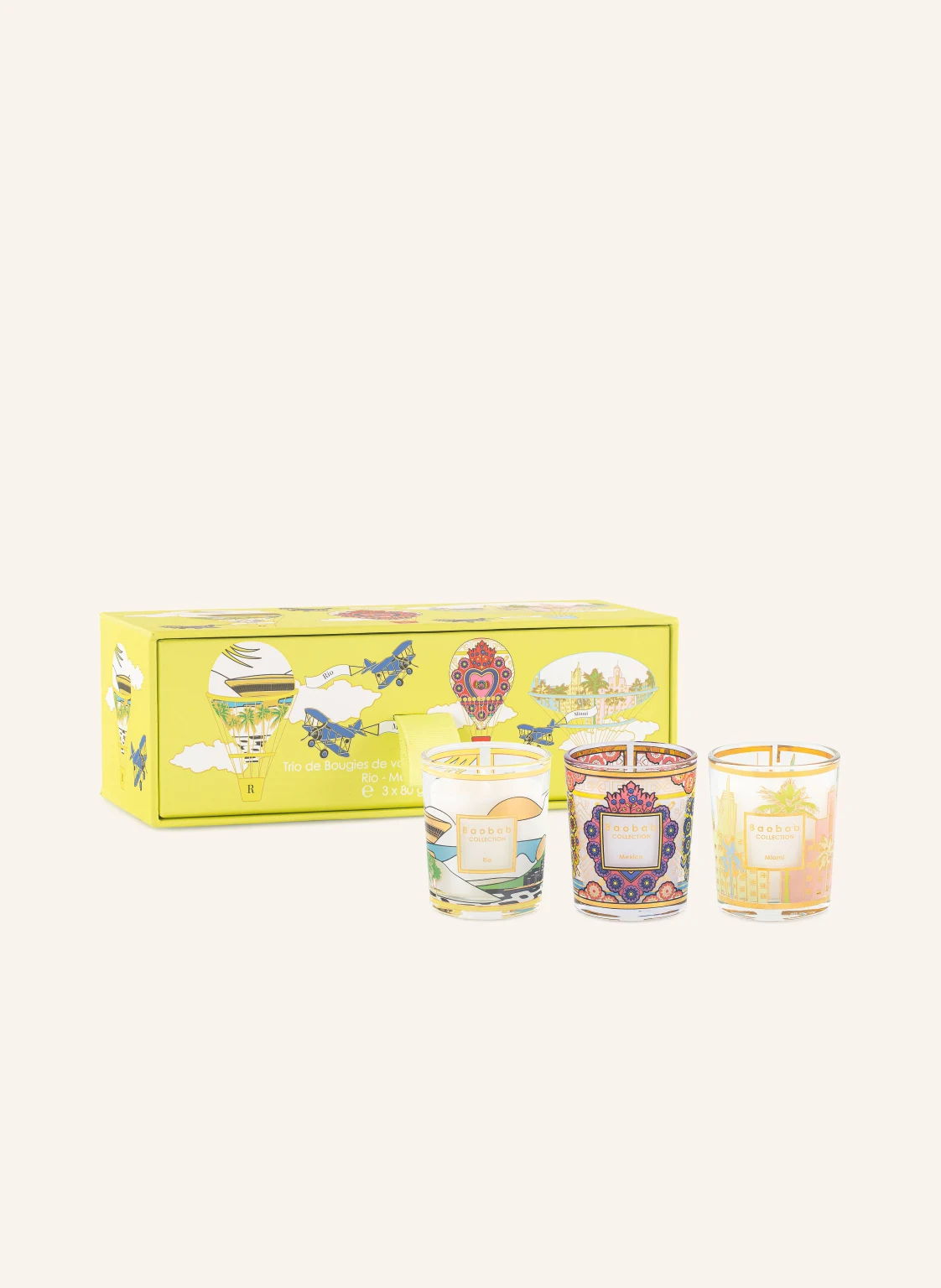 Baobab COLLECTION 3er-Set Duftkerzen TRIO TRAVEL mit Geschenkbox