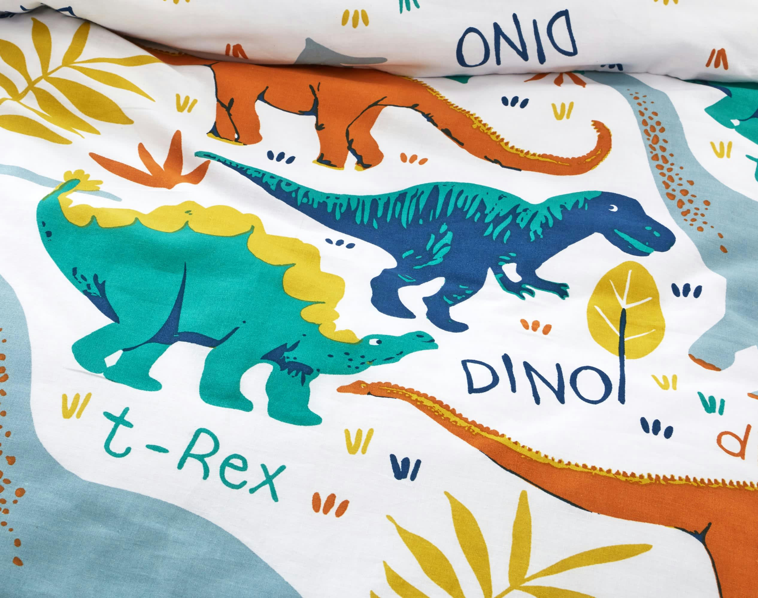T REX - Housse de couette enfant réversible 200x200 multicolore en coton