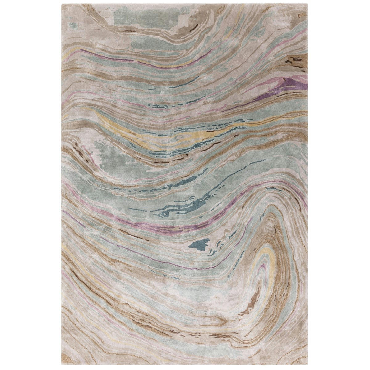 TOSCANIA - Tapis de salon en viscose marron clair 240x340 cm