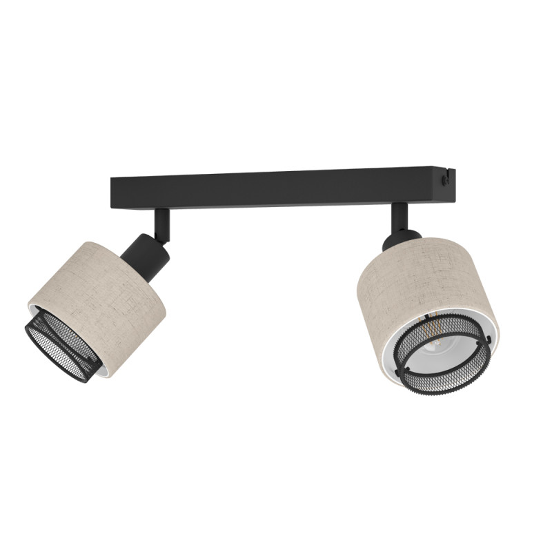 Spot Rosley noir et lin E14 2 x 40 W EGLO