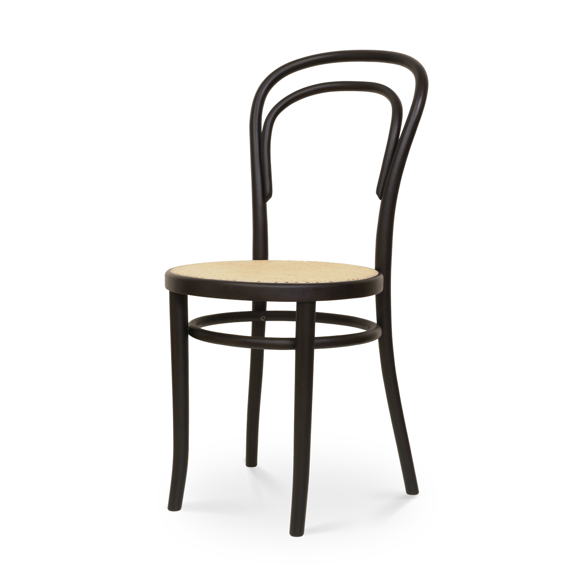 Fameg Vienna Thonet No.14 Houten Bistrostoel Zwart - Rotan Zitting