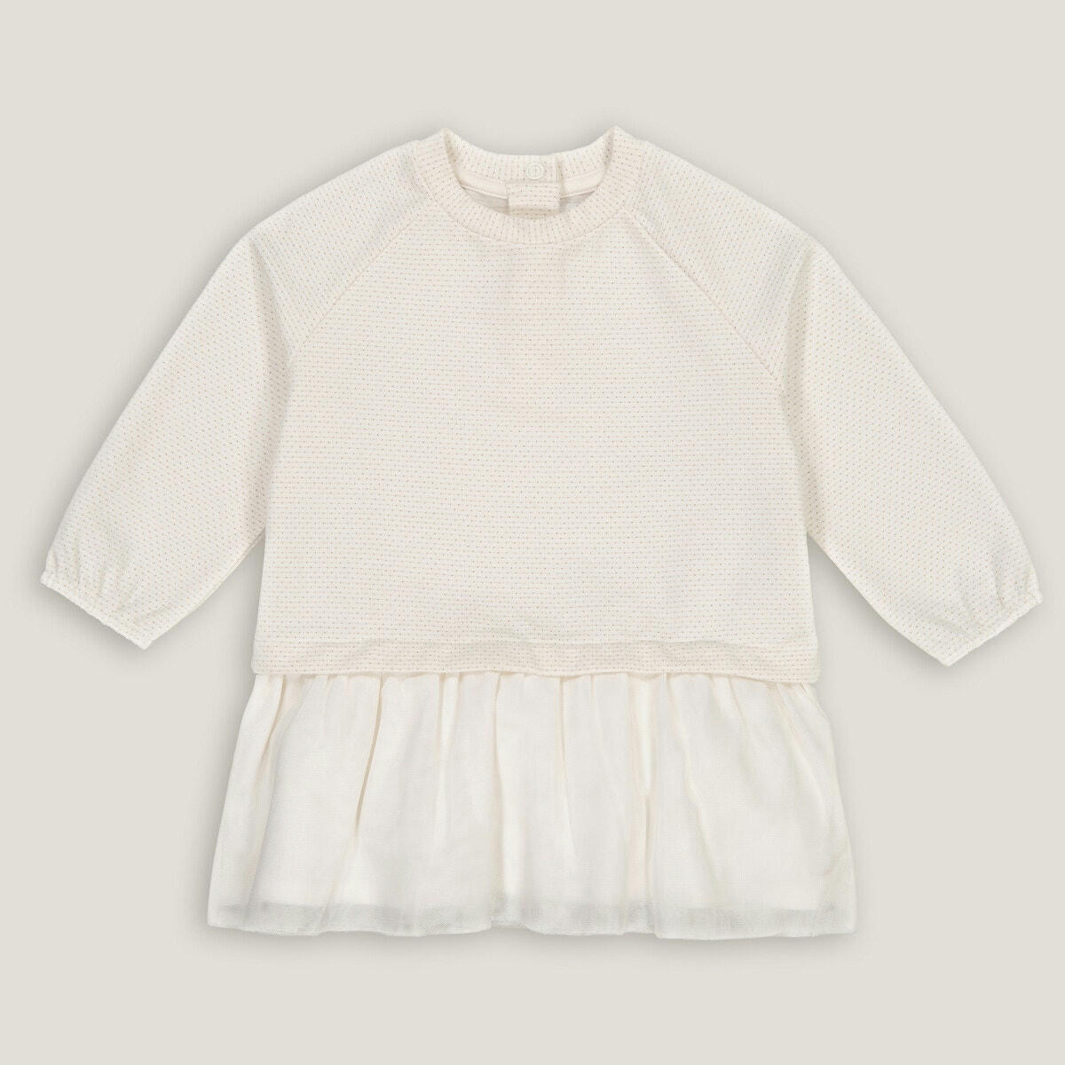 Robe manches longues, effet 2 en 1, imprimée pois