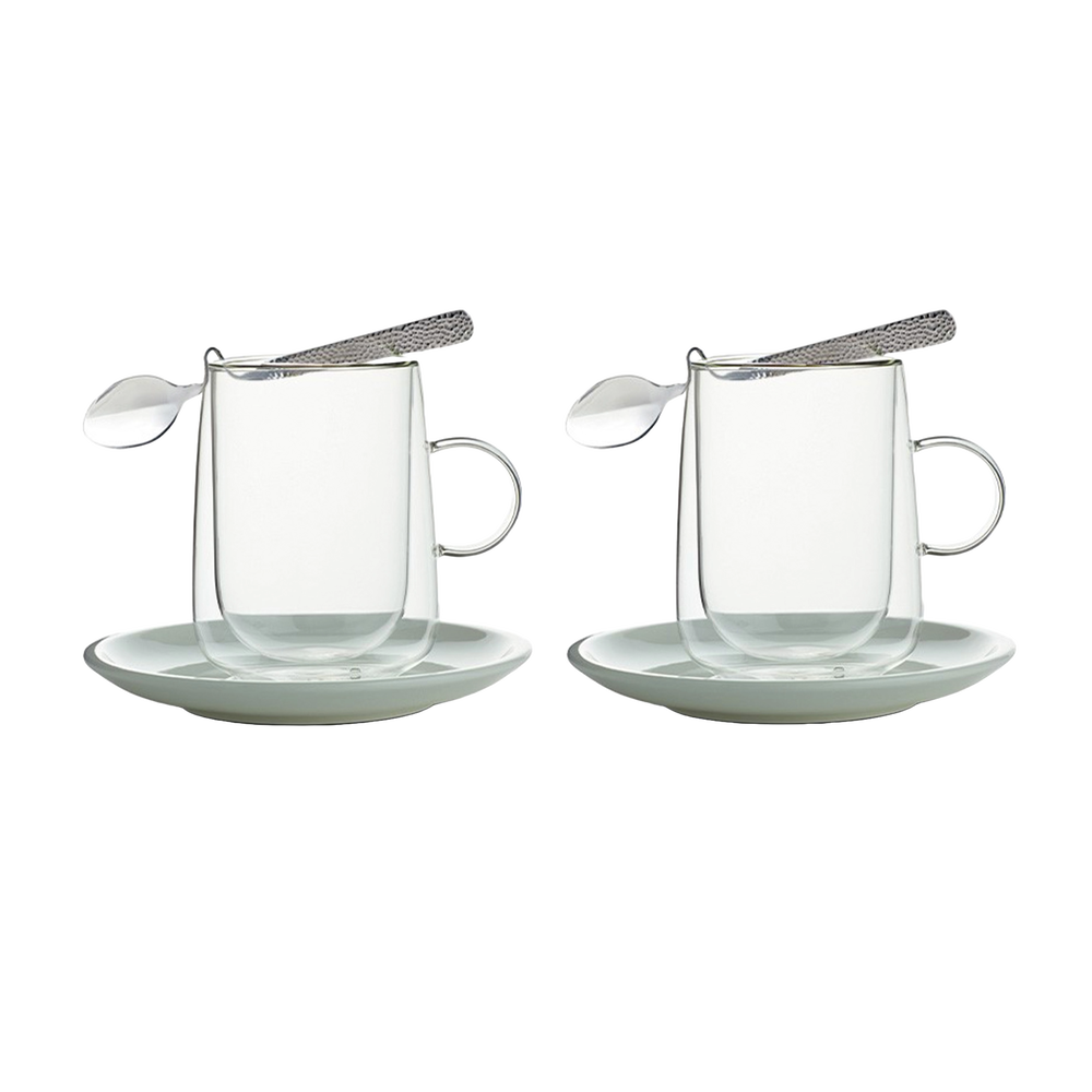 Artesano Latte glass with handle - White, Premium Porcelain
