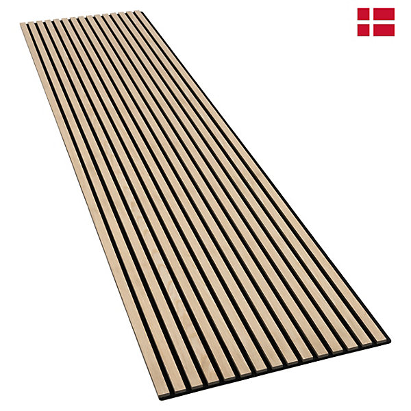 Panneaux acoustiques PREMIUM en placage bois chene naturel sur MDF noir 240x60 cm Nordic Acoustics