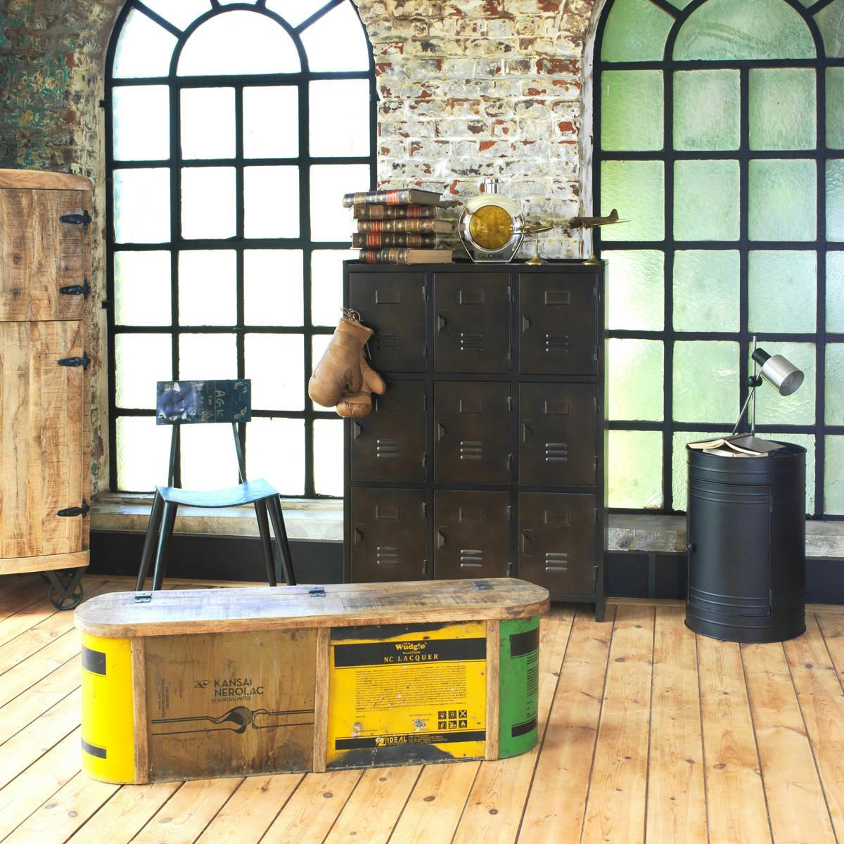 BARIL - Banc en métal multicolore 120.5 cm