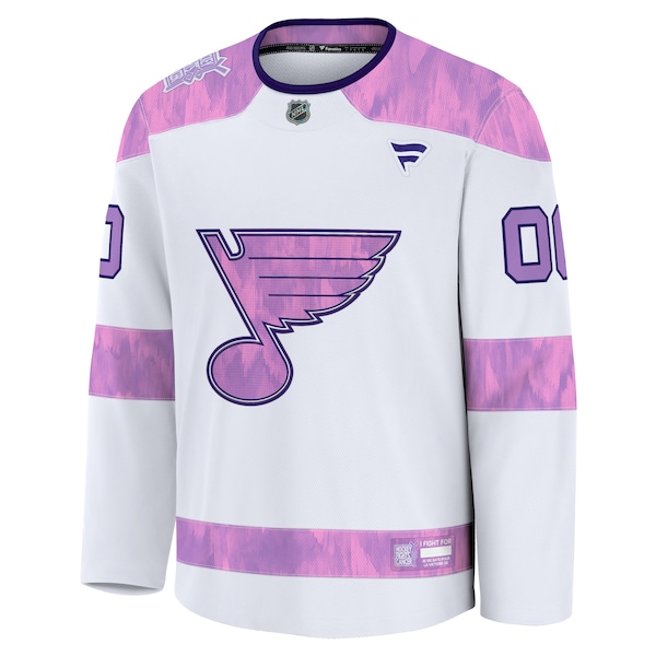 St. Louis Blues  2024 Hockey Fights Cancer Custom Practice Jersey - White