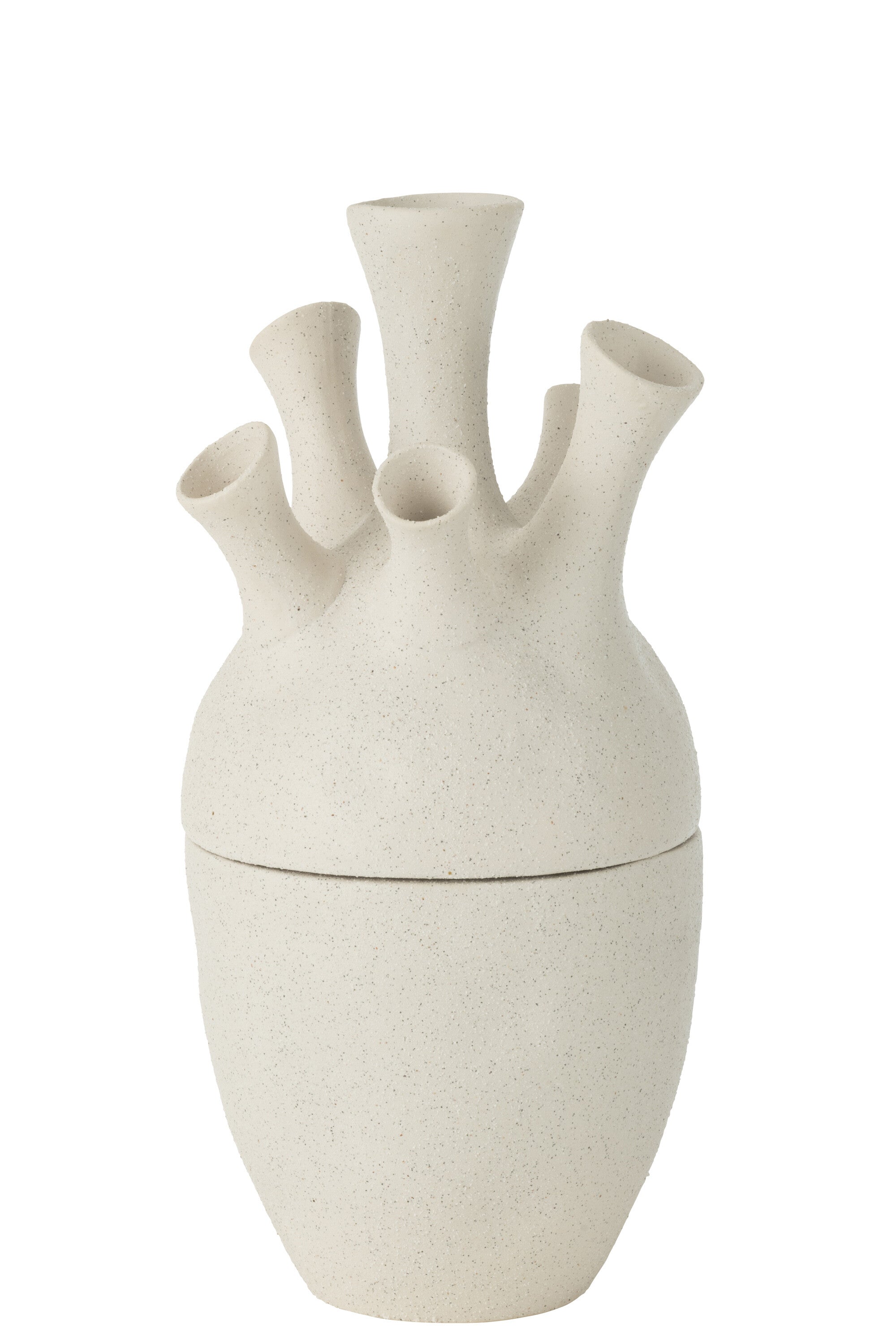 J-Line vaas Koraal - keramiek - wit - large - 29.5 cm hoog