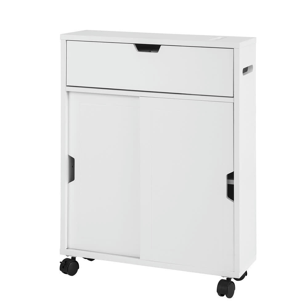 - Meuble de rangement effet bois blanc
