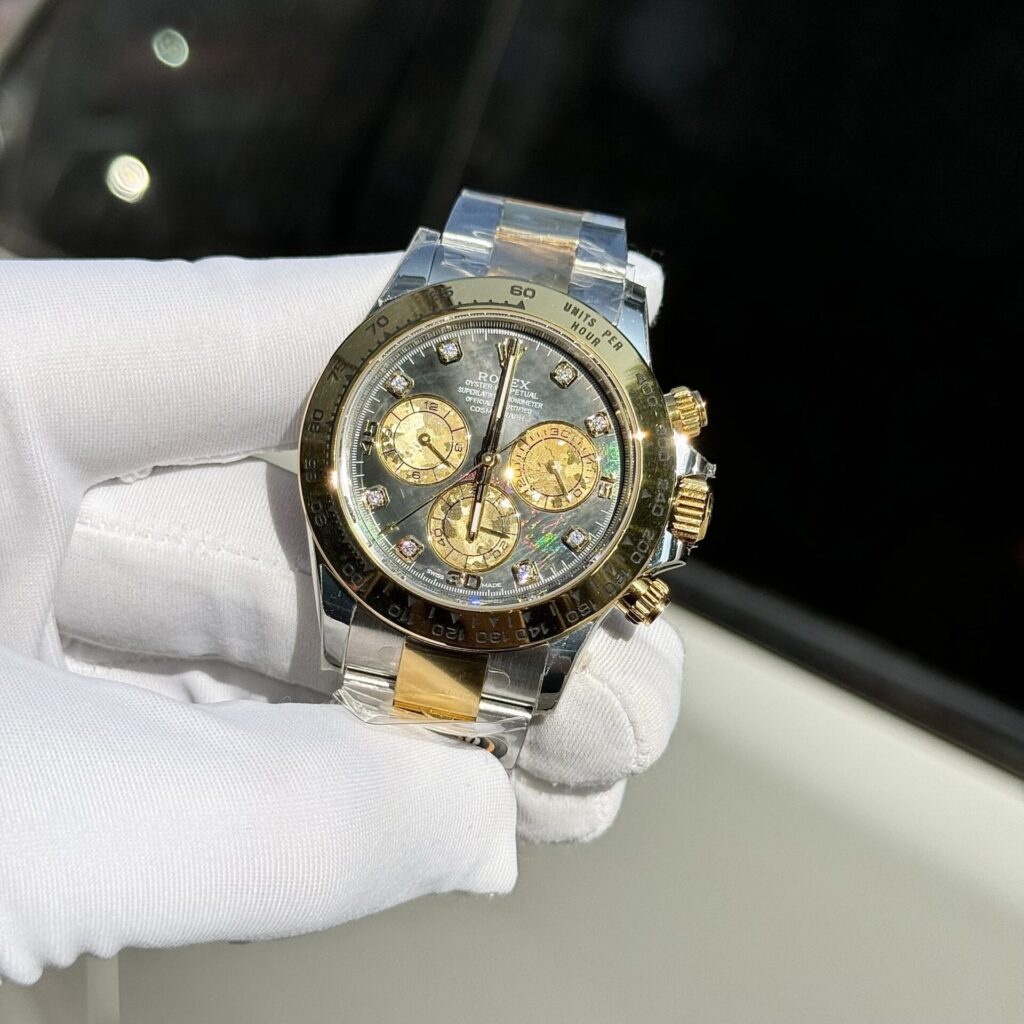Rolex Daytona SS/YG Plated Dark MOP Dial With Diamonds 40mm Oyster Super Clone