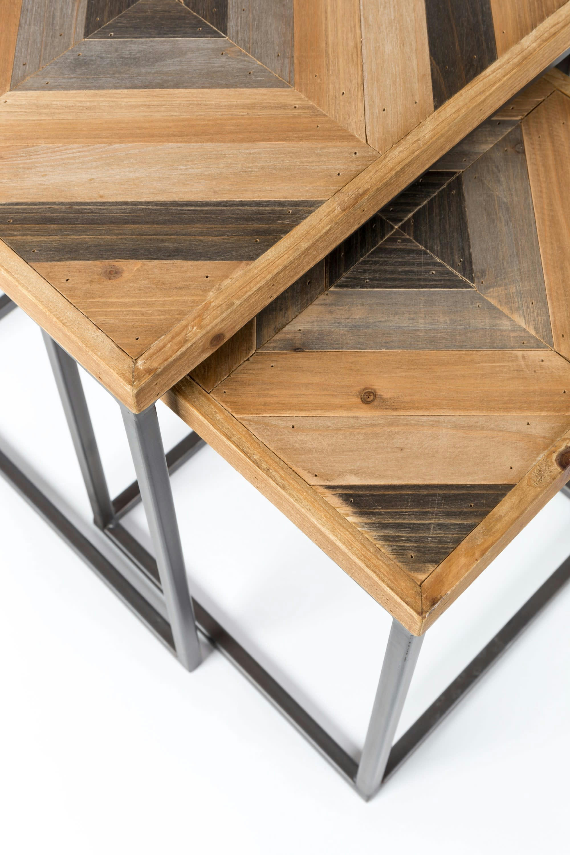 JOY - Set de 2 tables d'appoint en bois multicolore