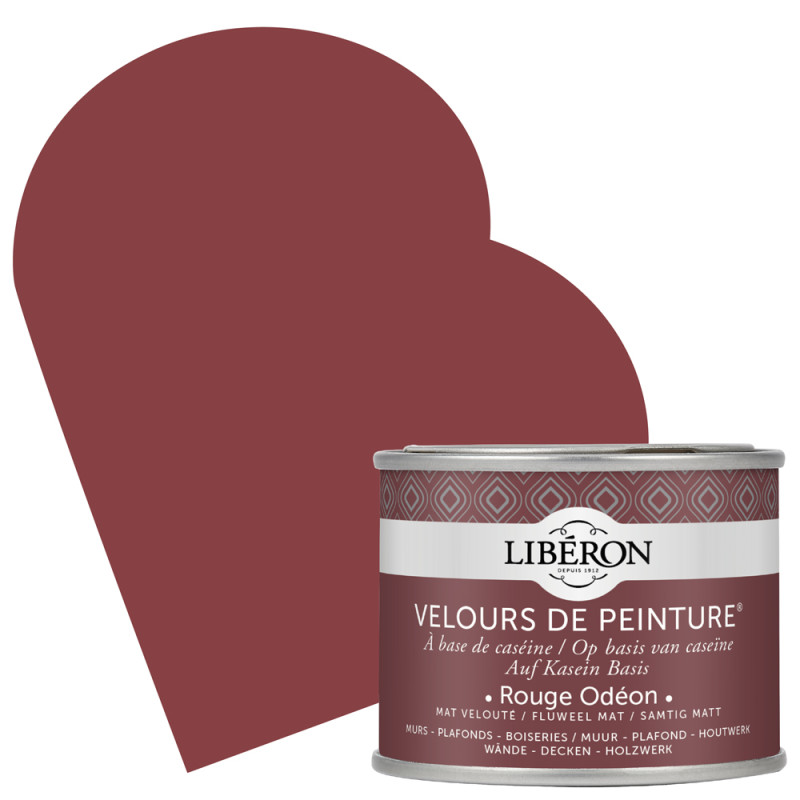 Peinture pour murs Velours de Peinture rouge odéon mat 0,125 L LIBERON