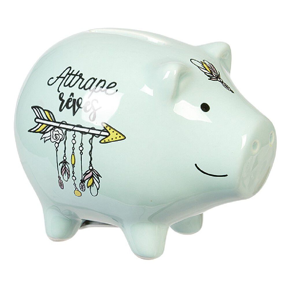 Tirelire cochon bleu attrape rêves