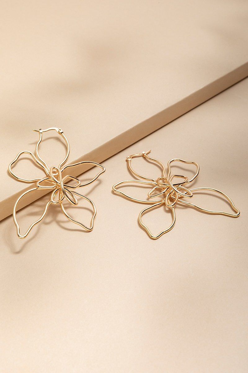 Clara Wire Flower Hoop Earrings