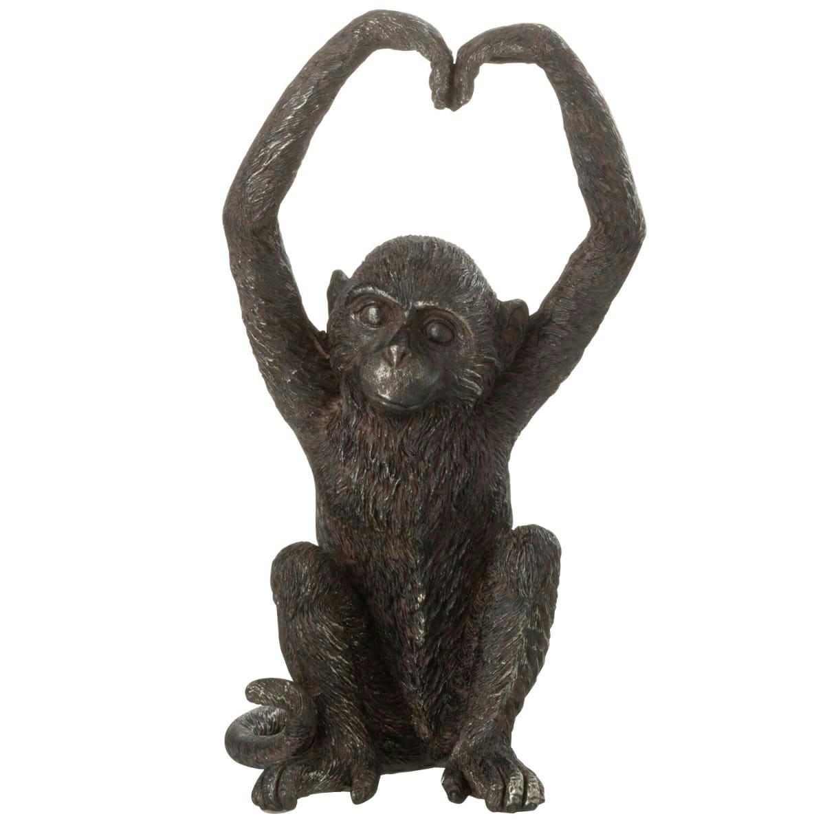 - Statuette singe bras en coeur