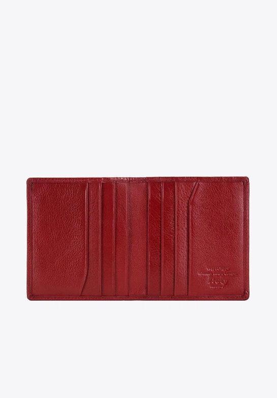 Etui na karty skórzane klasyczne czerwone