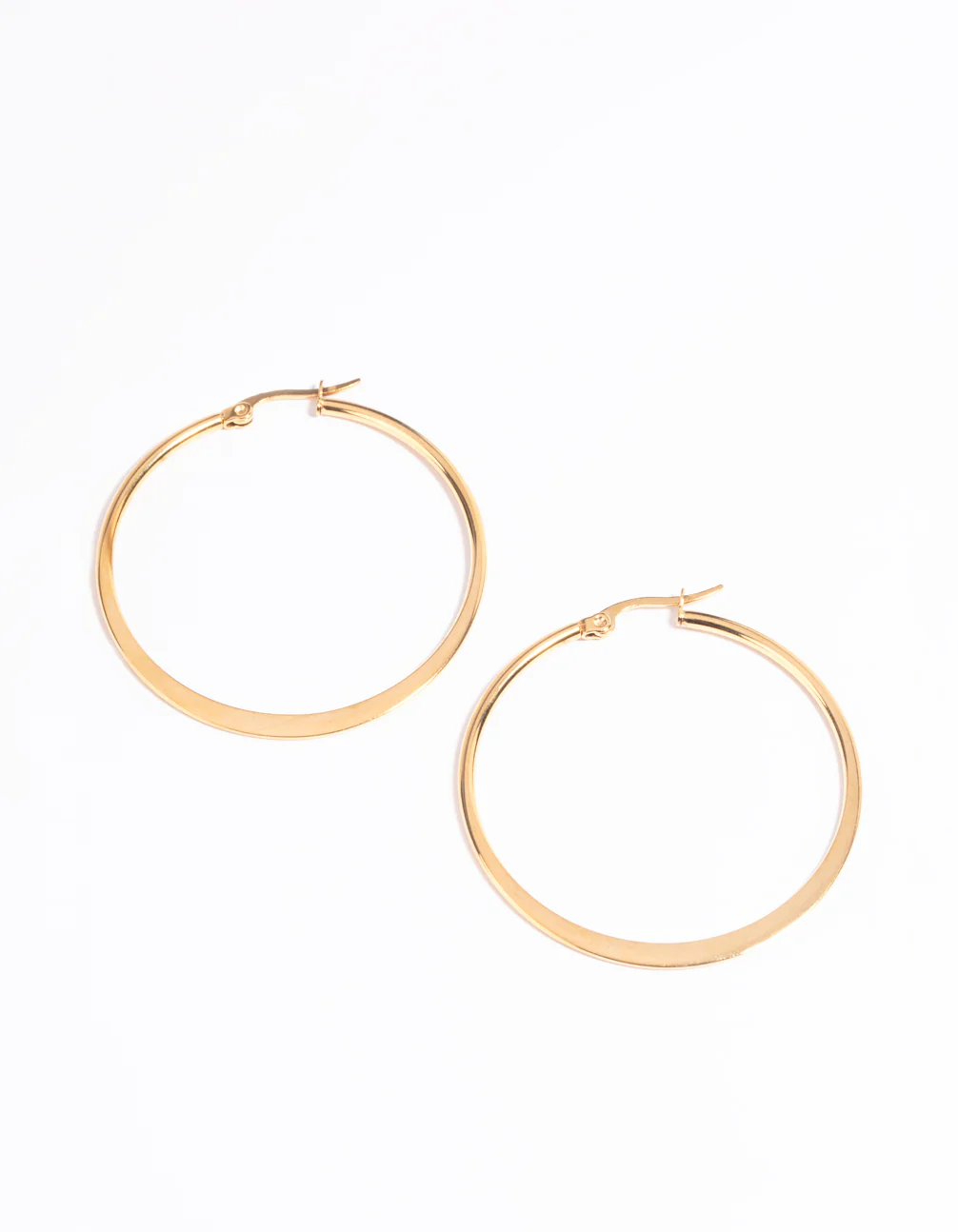 Waterproof Gold Plated Stainless Steel Thin Hoop Earrings