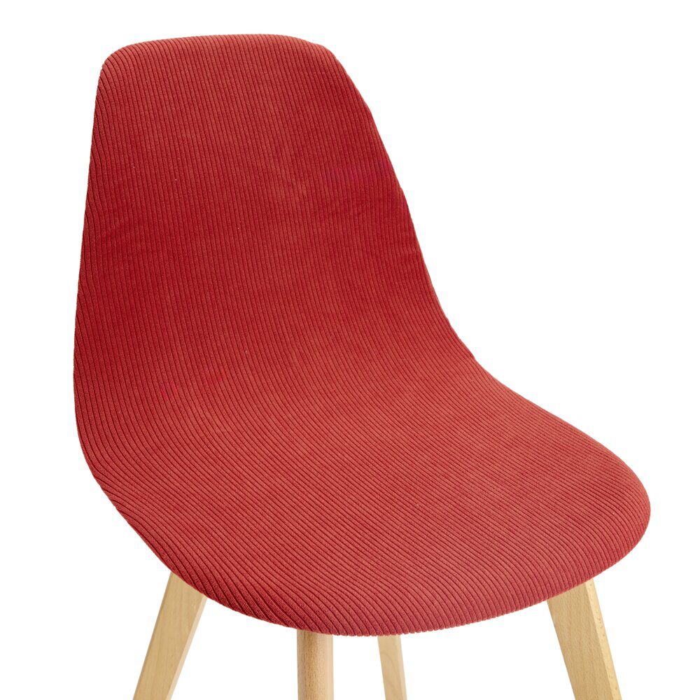 Housse de chaise tissu côtelé uni 45x40x45cm (3 modèles)