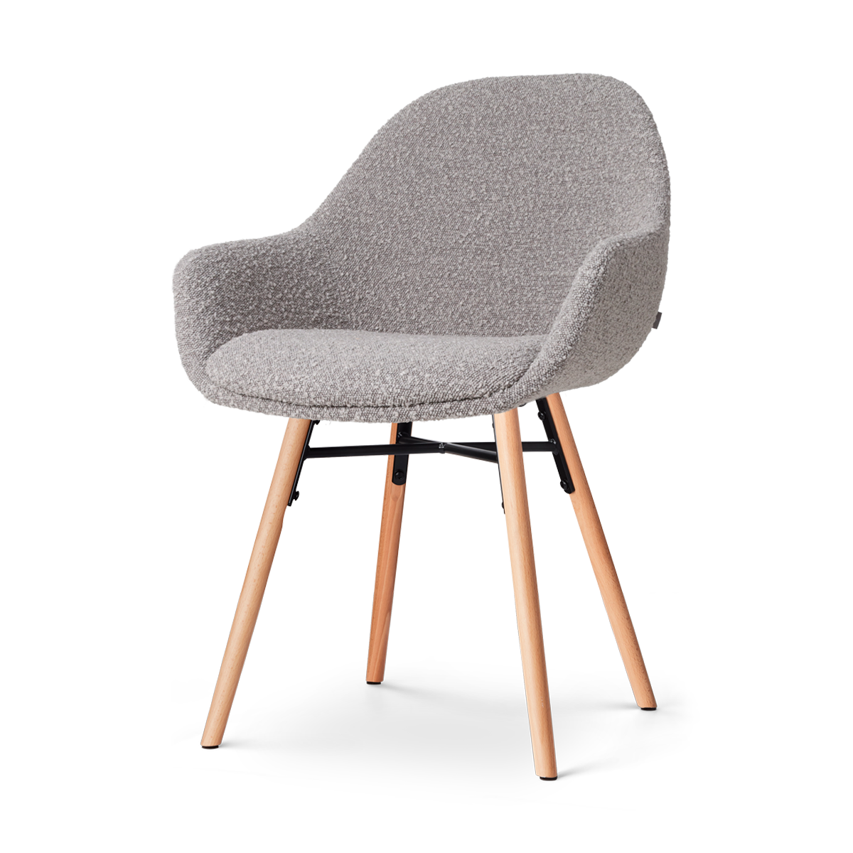 Nolon Nena-Mae Eetkamerstoel Bouclé Taupe - Armleuning - Stof