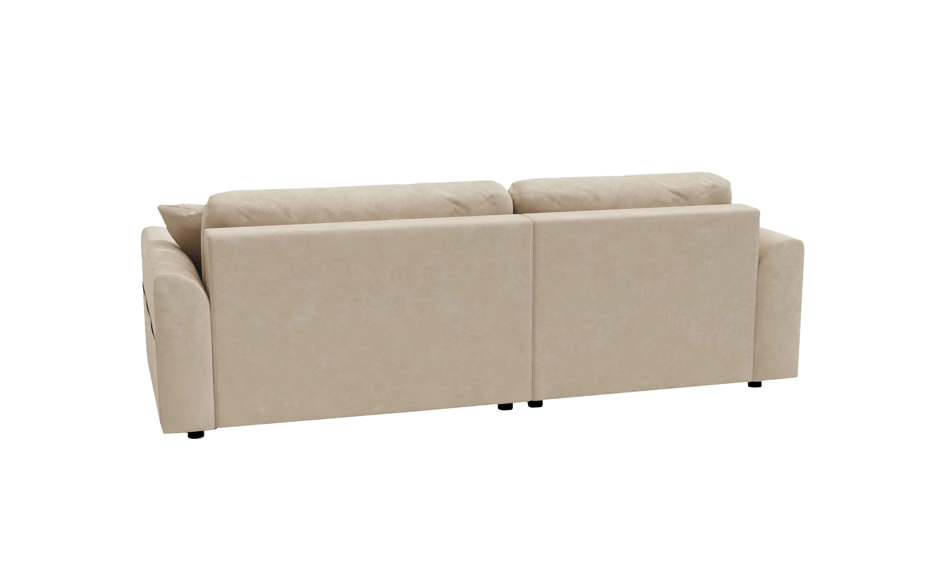 Hoekbank met slaapfunctie Lovelle links velvet