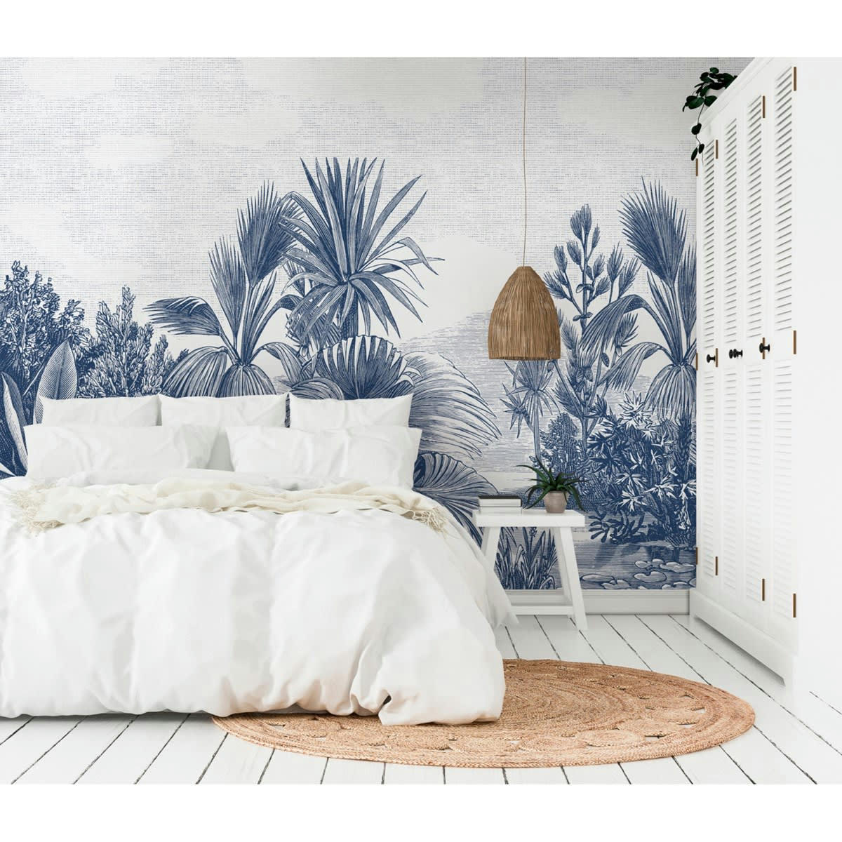 MADRAGUE - Papier peint panoramique motif imprimé Bleu marine 480x280cm