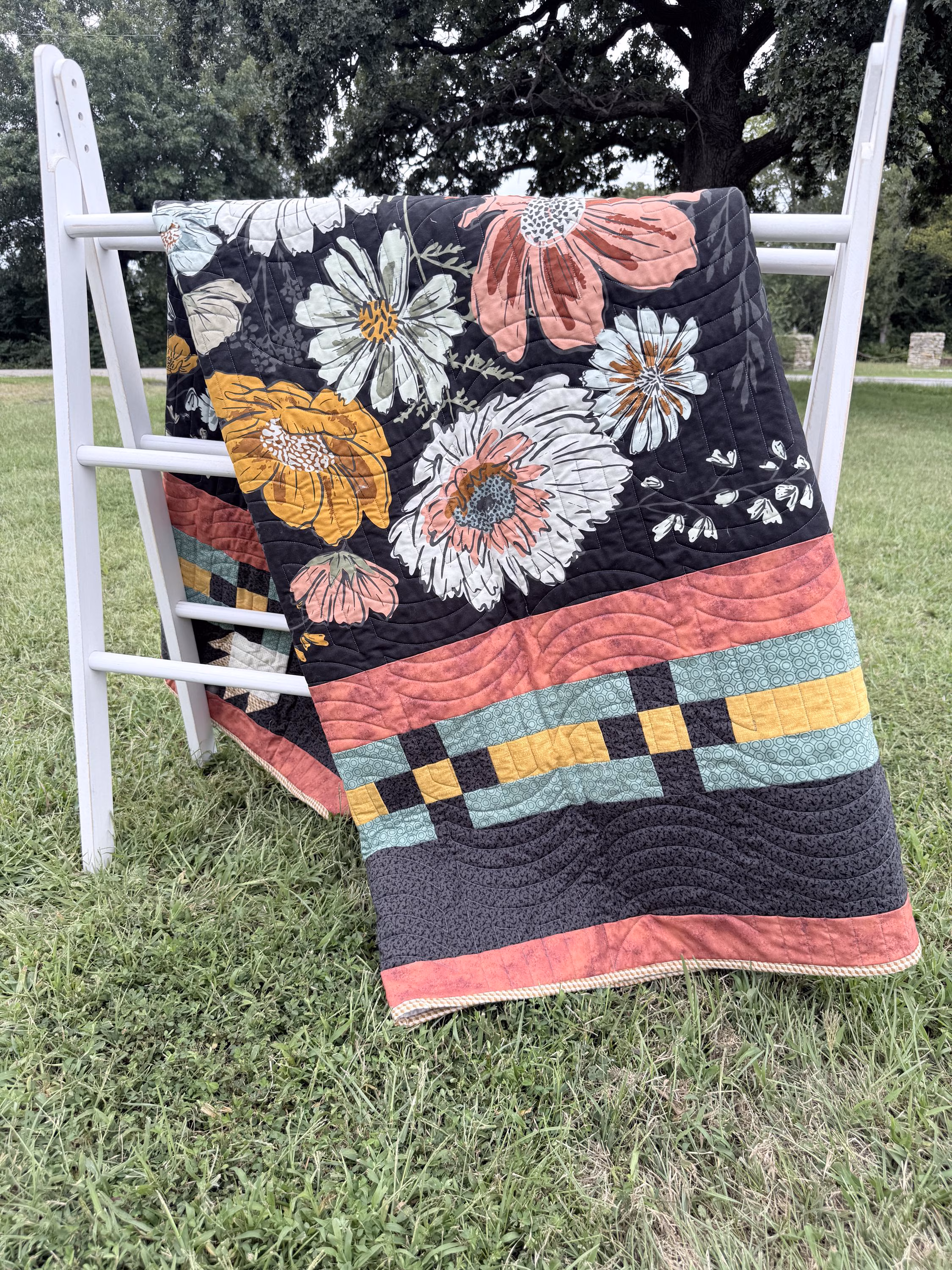 Flora- Large Throw Size Quilt