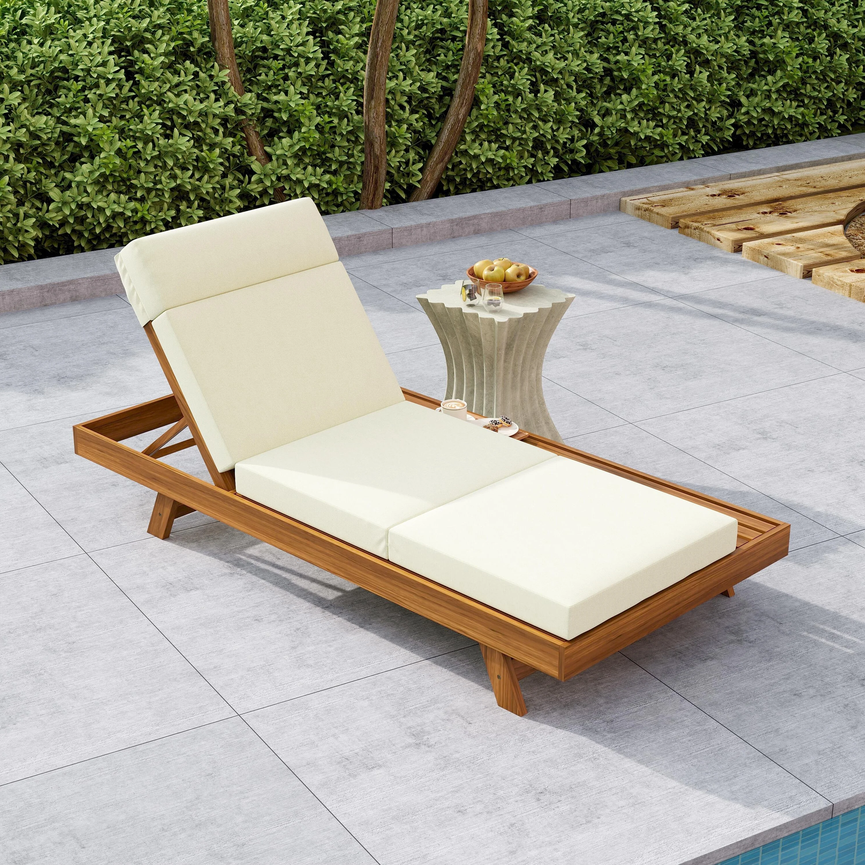 Christopher Knight Home- Harrison Acacia Outdoor Adjustable Chaise Lounge