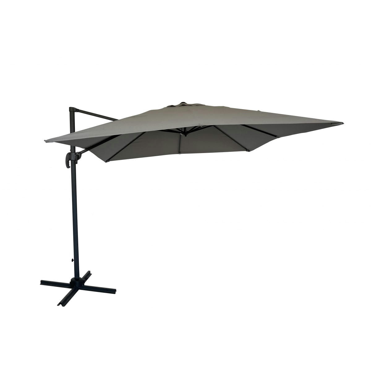 - Parasol décentré carré 3X3M acier et toile polyester gris anthracite