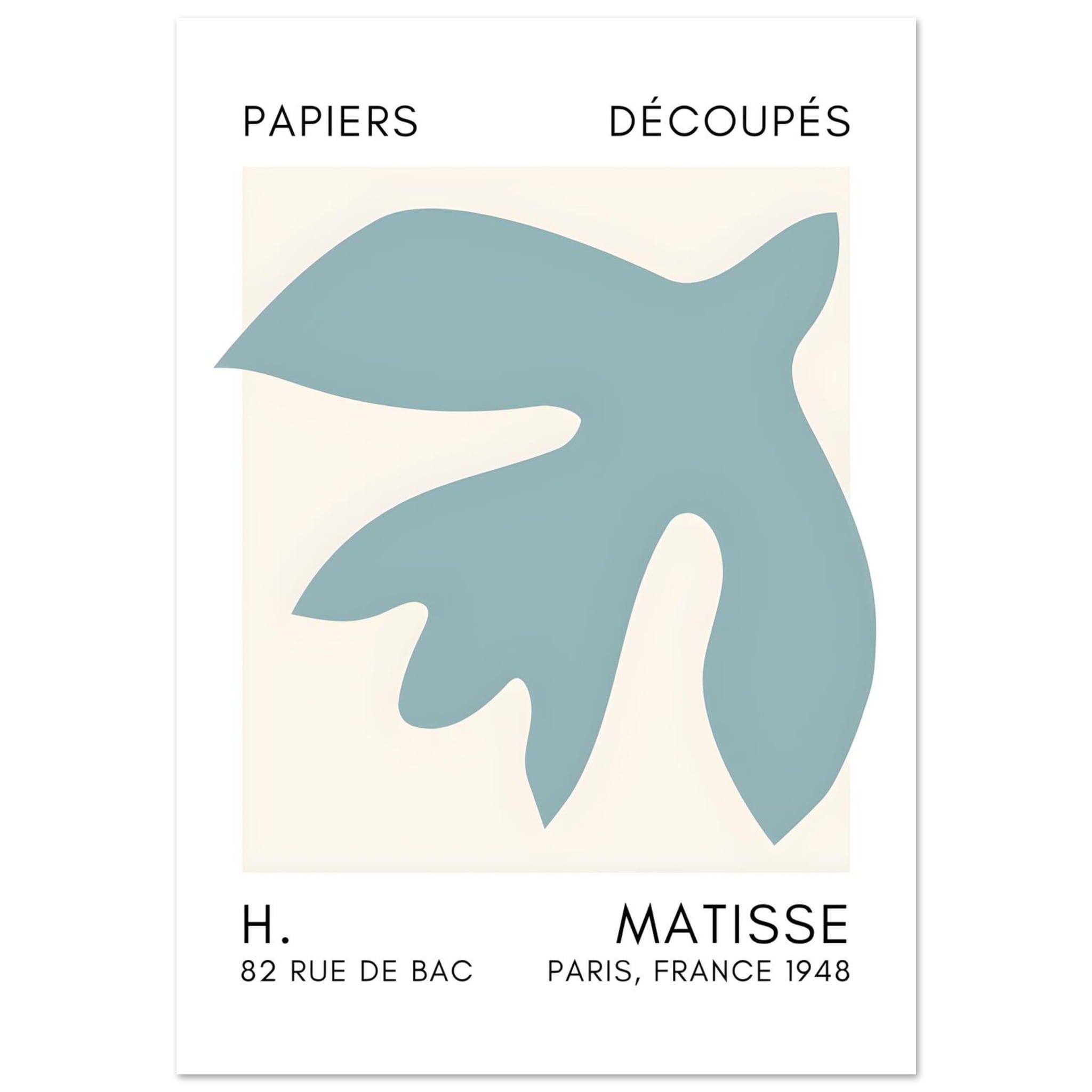 Artfulprints Poster Matisse – Floating forms turquoise  - 70x100 cm - Turquoise
