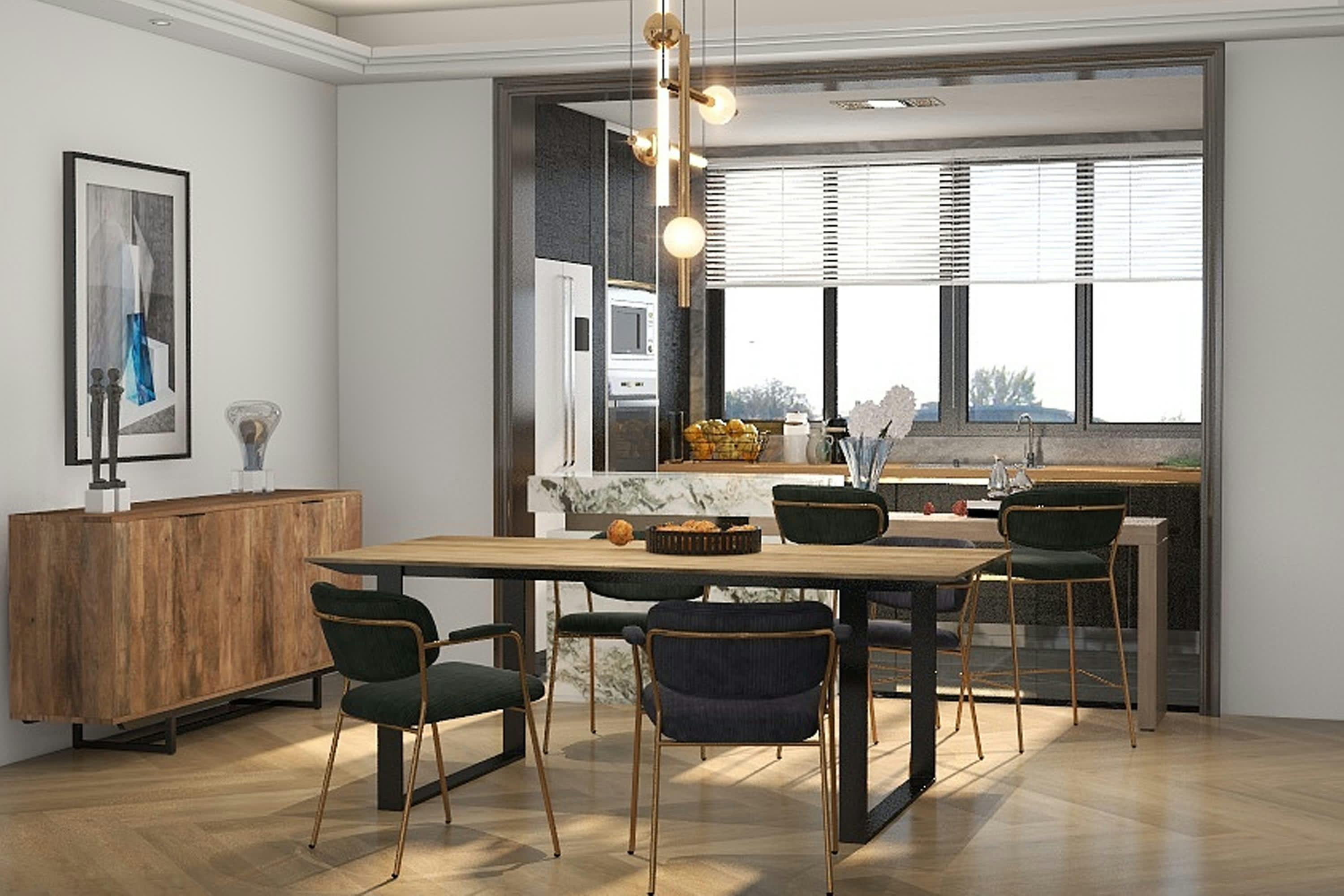 CLARA - Chaise en tissu cotelé Carbone et métal doré brossé(x2)