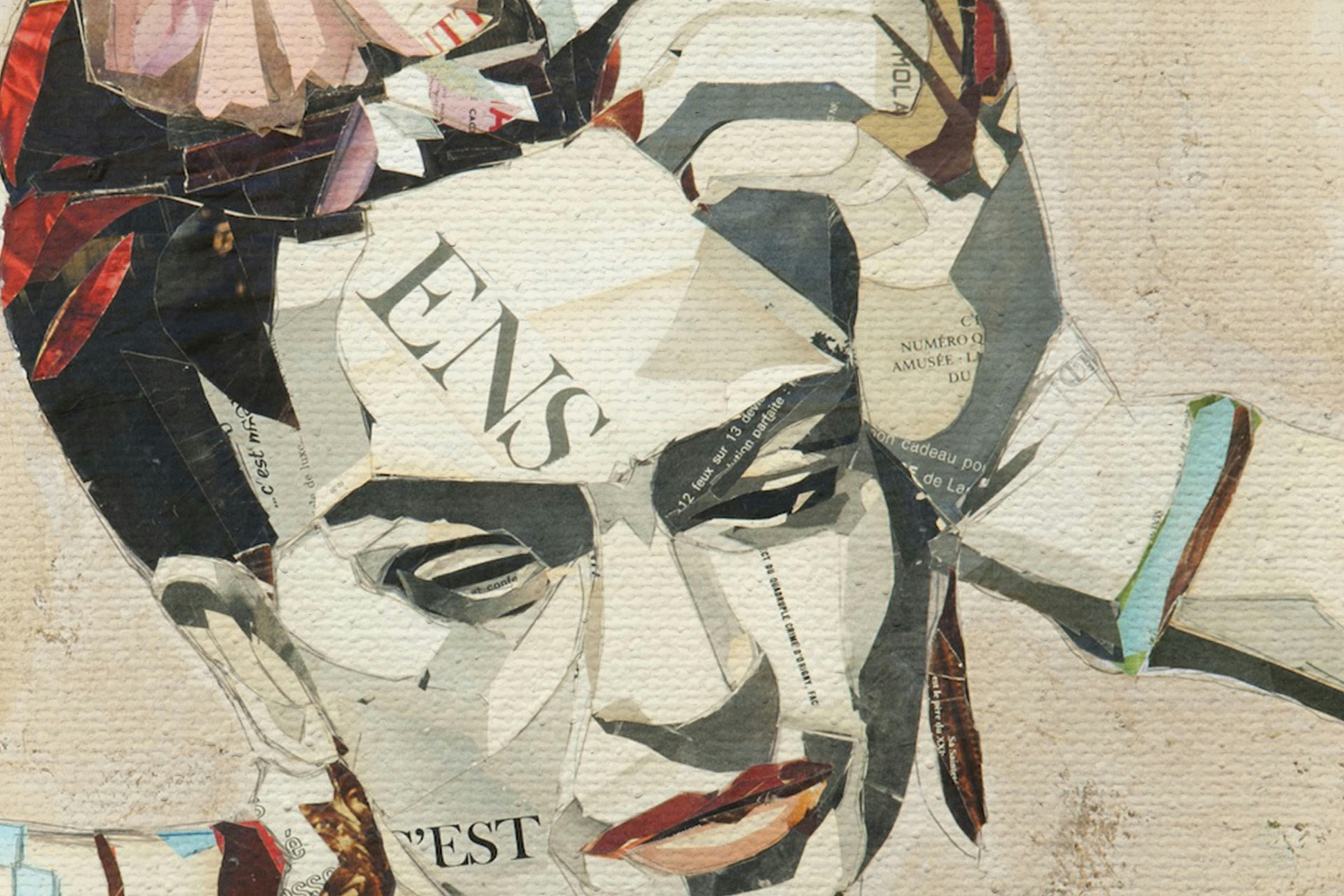 FRIDA COLLAGE - Peinture sur toile 60x40 imprimé HD collage Frida