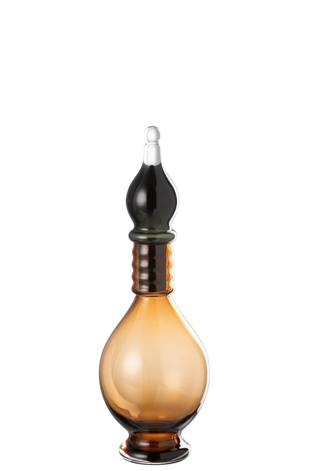 J-Line vaas   stop flesje Joey - glas - bruin - medium