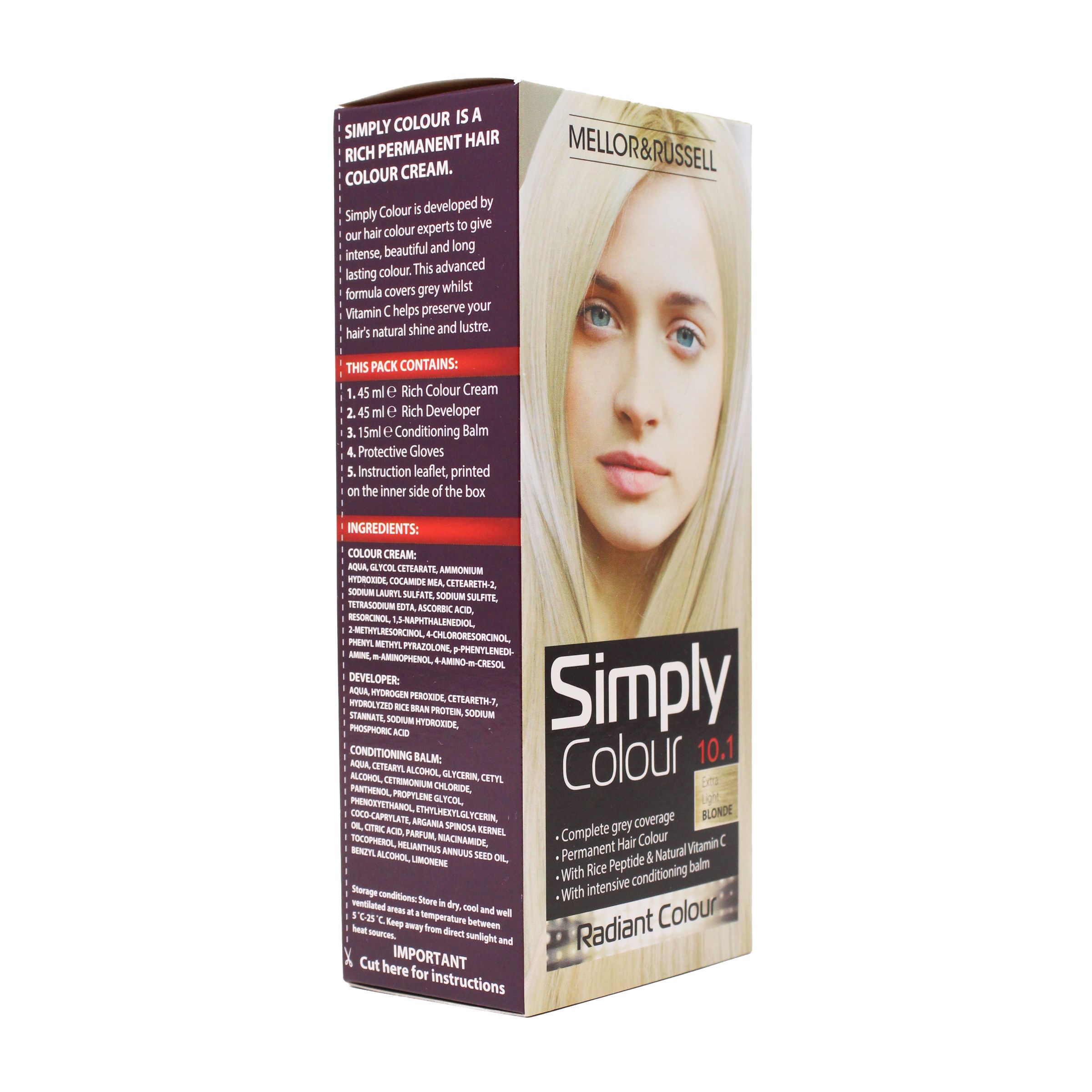 Simply Colour Permanent Hair Dye – Extra Light Blonde 10.1 (Pack of 3)
