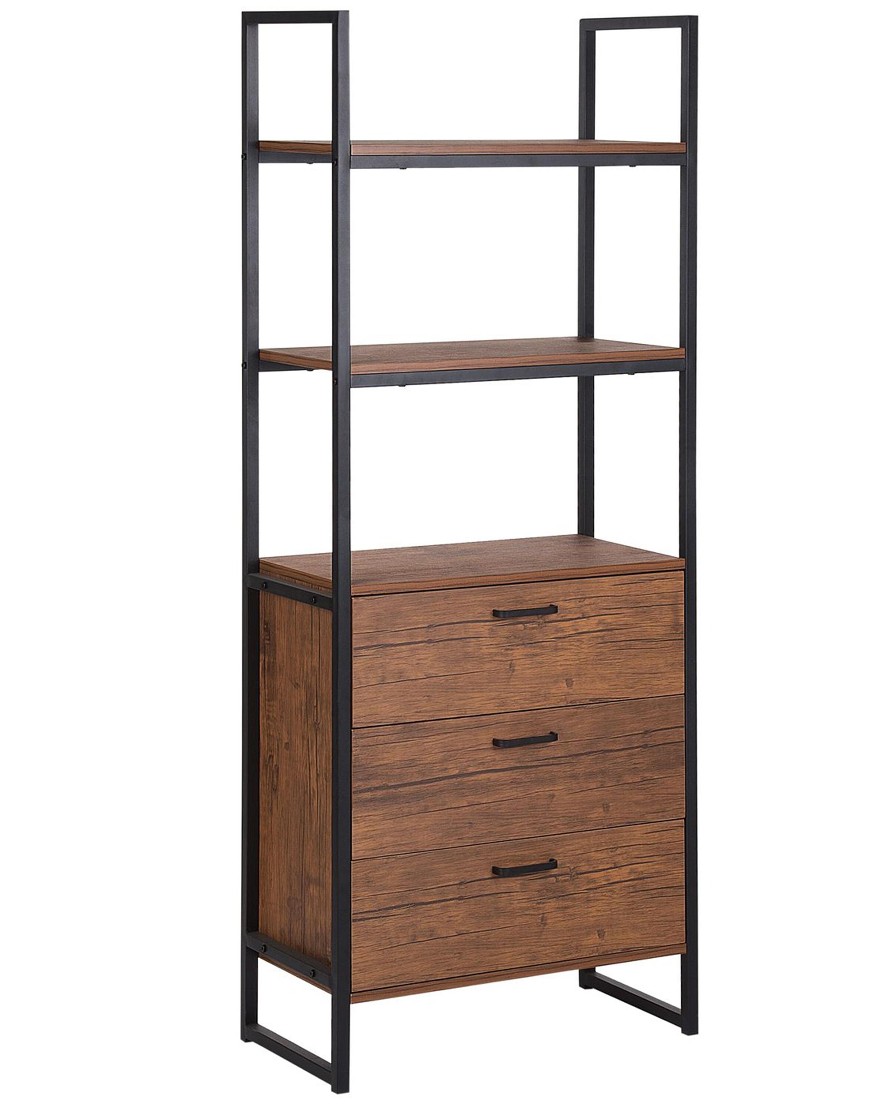 4 Tier Shelving Unit TIFTON 155 cm Dark Brown