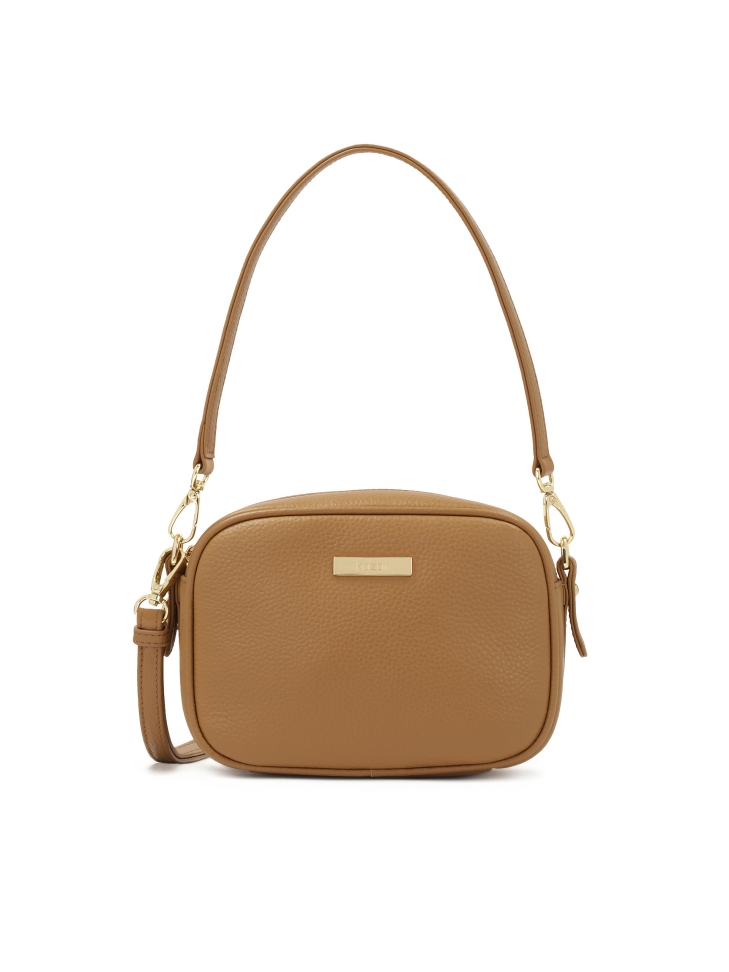 Light brown classic handbag with strap