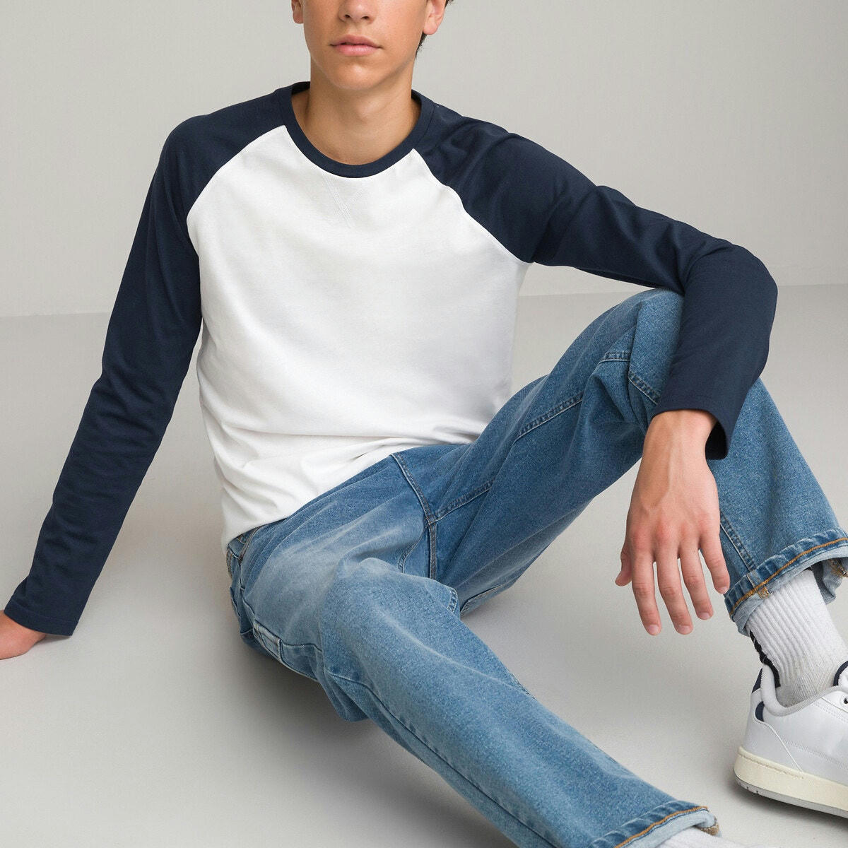 T-shirt manches longues raglan bicolore