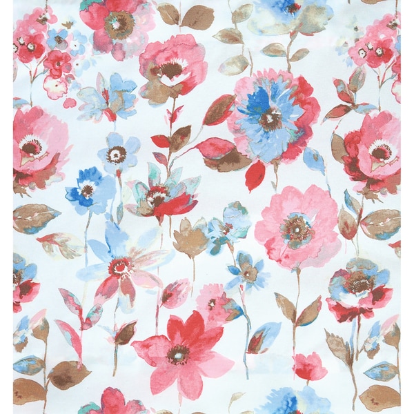 No. 918 Deana Floral Print Microfiber 3-Piece Kitchen Curtain Valance and Tiers Set