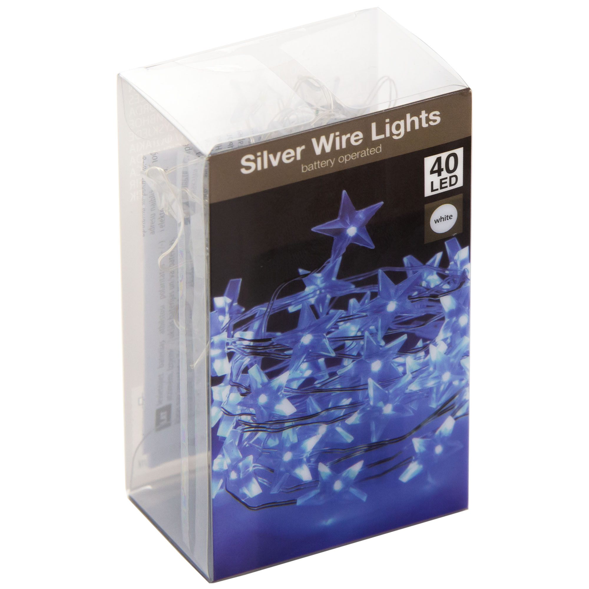 Lampki Gwiazdki 40 Led Zimne Białe 205 cm