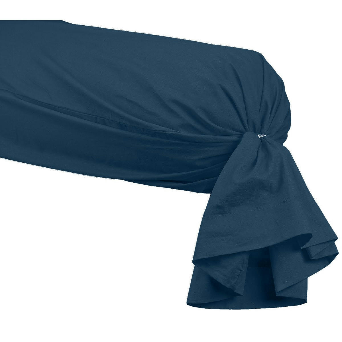 SOFT PERCALE - Taie de traversin en percale Indigo 45x185 cm