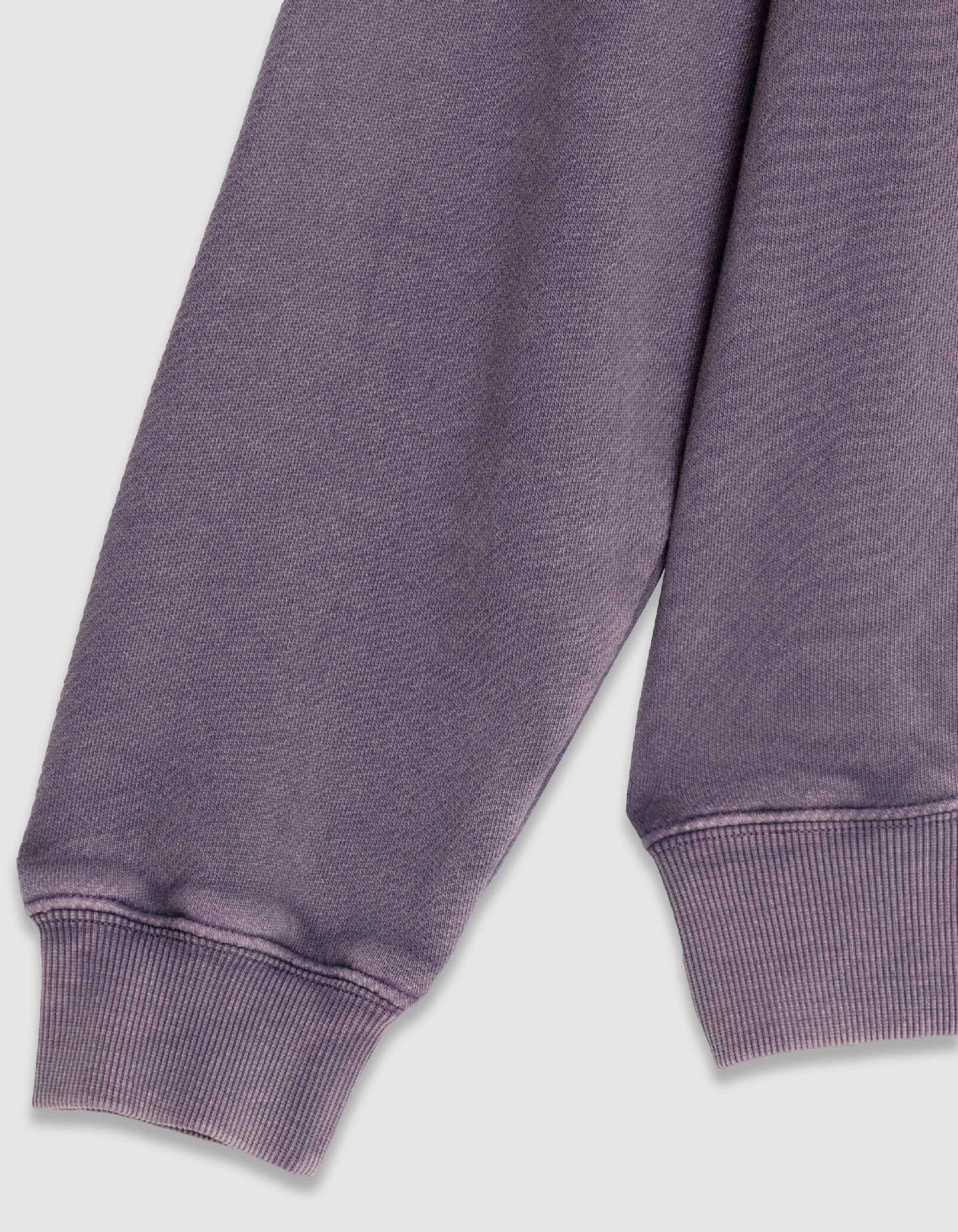 Sweat parme molleton délavé broderie Homme