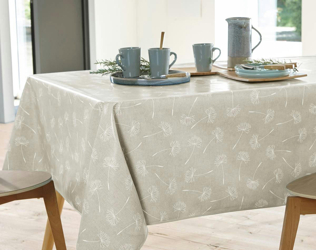 MUZIKO - Nappe ovale gris perle en à motifs 150x230