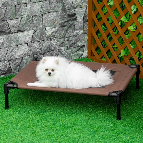 Hunde-Bett, Outdoor Schlafplatz, LxBxH: 76x61x18 cm, braun