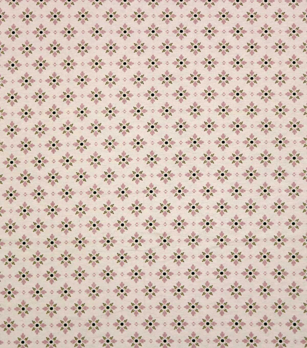 White Floral Geometric Super Snuggle Flannel Fabric