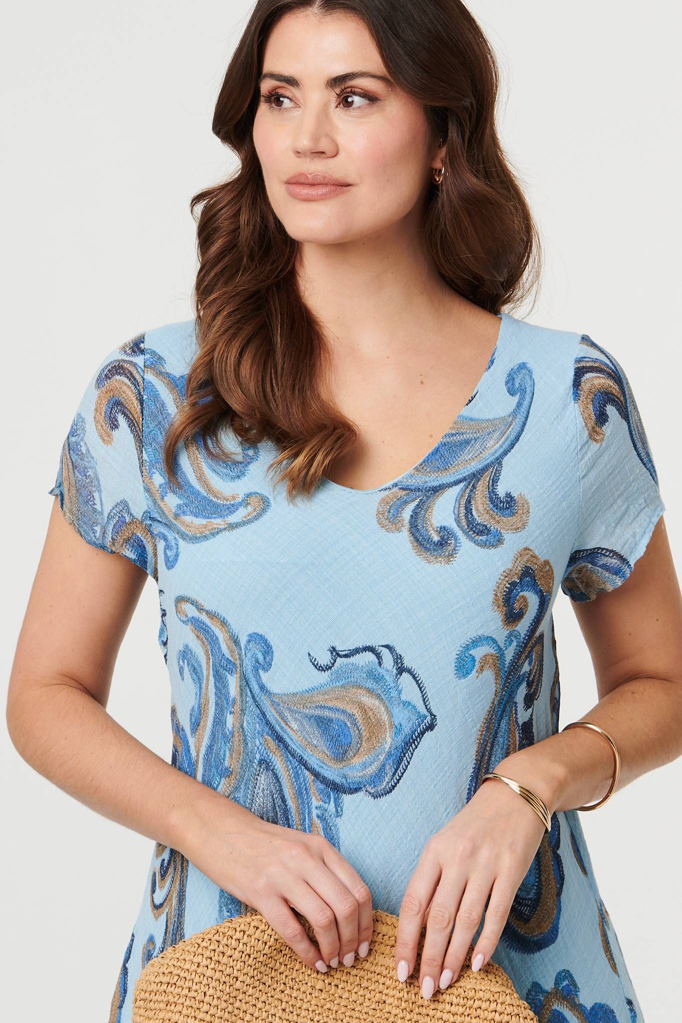 Izabel London Floral Print Layered Knee Length Dress